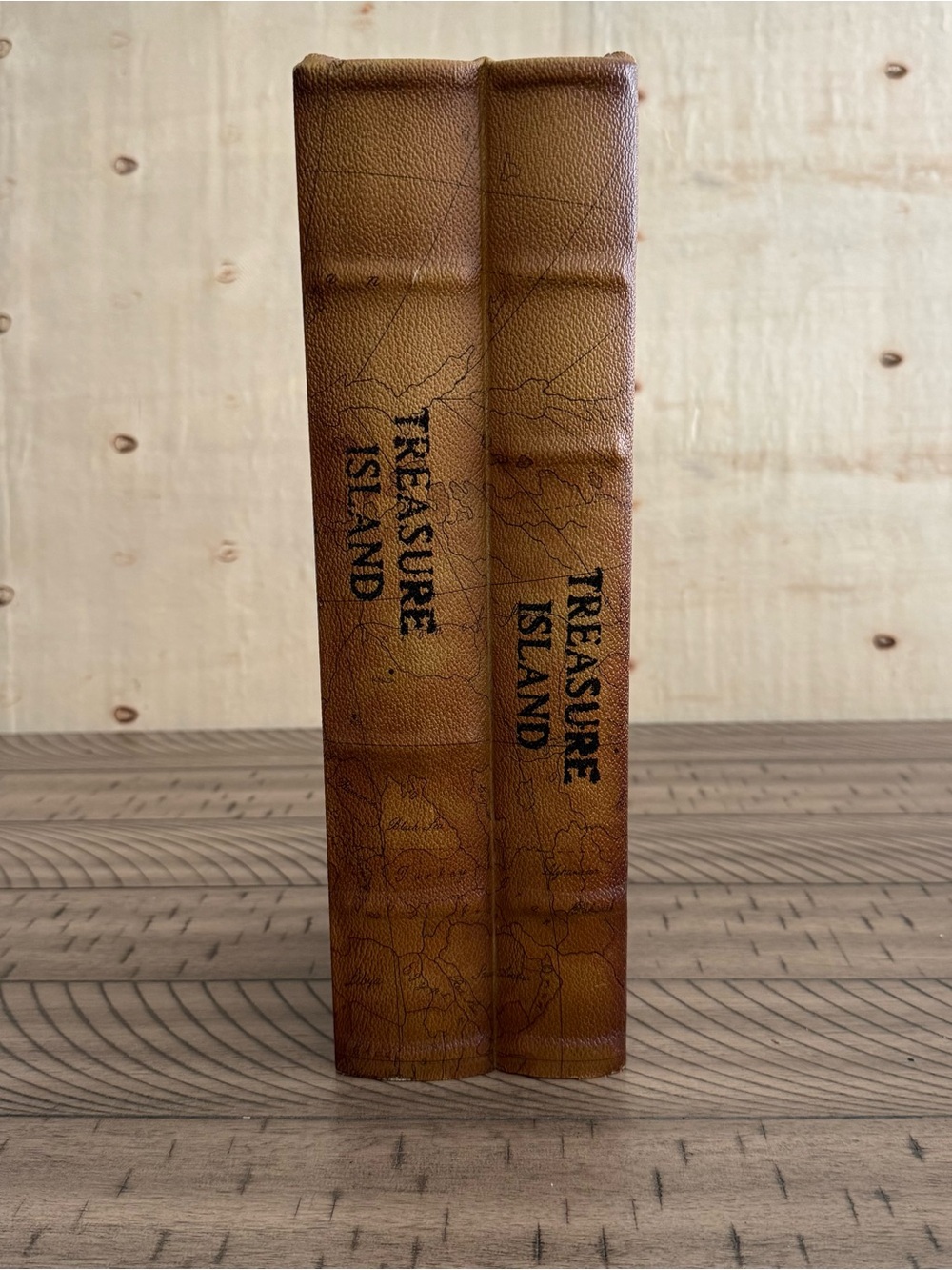 Treasure Island Faux Book Hidden Storage Box Pirate Map